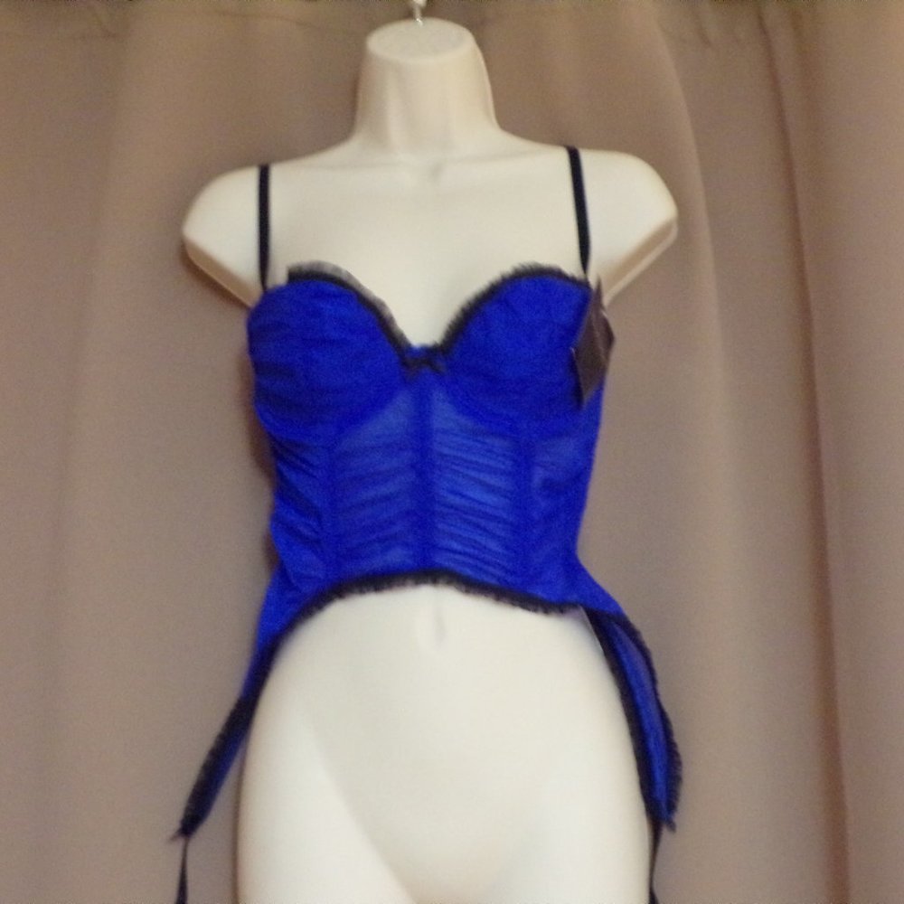 NWT Seduction by Frederick's of Hollywood Blue Corset Size 34